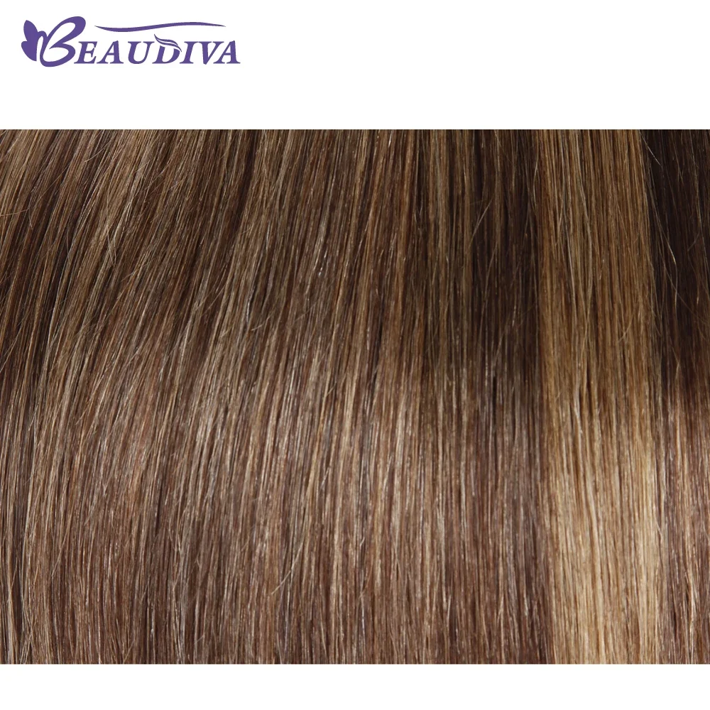 Extensiones de cabello humano liso malasio ombré marrón_voghion.com