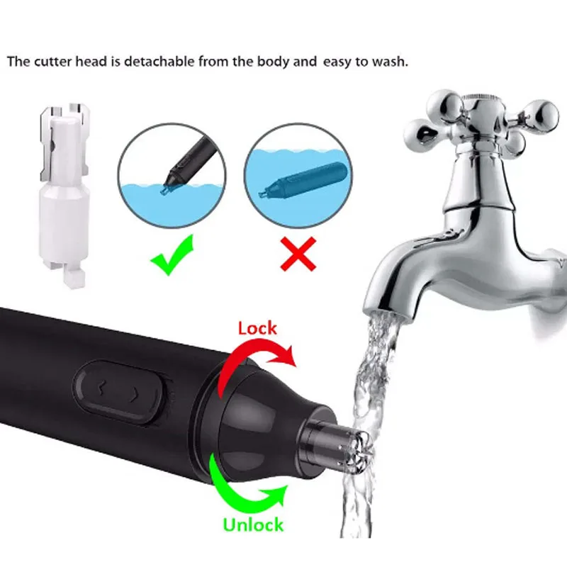 Лидер продаж, триммер для безболезненного удаления волос на лице, ушах, носу, водонепроницаемый триммер для ушей и носа, машинки для стрижки волос для мужчин и женщин