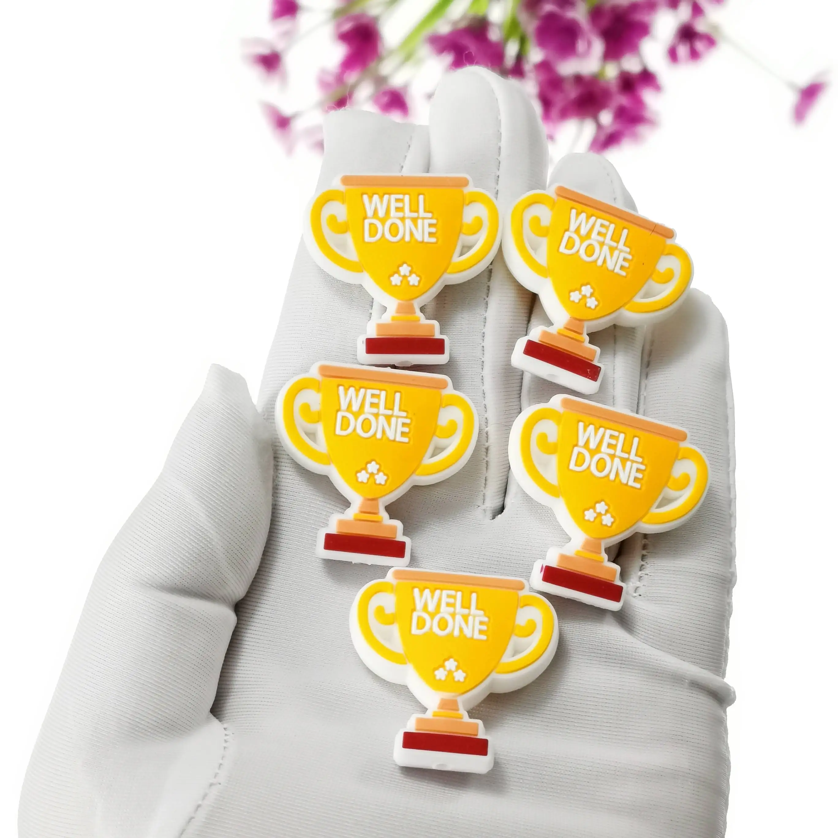 New Wrislet Keychain Baby Teething Toy Trophy Cross Focal Beads Silicone For Pens Diy Jewelry