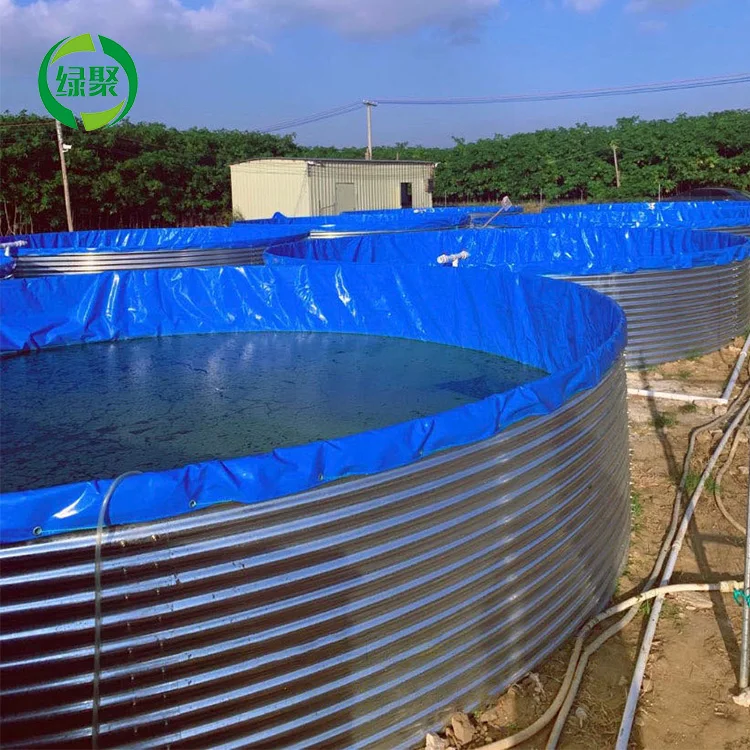 LVJU PVC Canvas Tank Metal Galvanized Sheet Aquaculture Shrimp Farming Pond