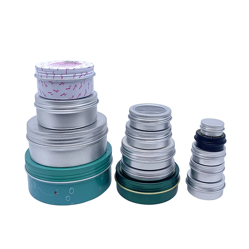New Design Custom Printing Candle Tea Aluminum Tin Box With Screw Lids