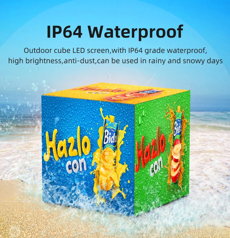 HD P2.5 P3 P3.91 P4mm Waterproof Multi Face Cube LED Display Screen Store Market Indoor Outdoor Advertising LED Video Wall