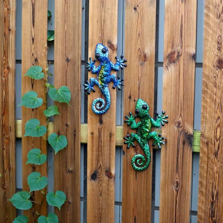Garden Lizard Decorations Art Gecko Metal Decor Lizard Living Room Wall