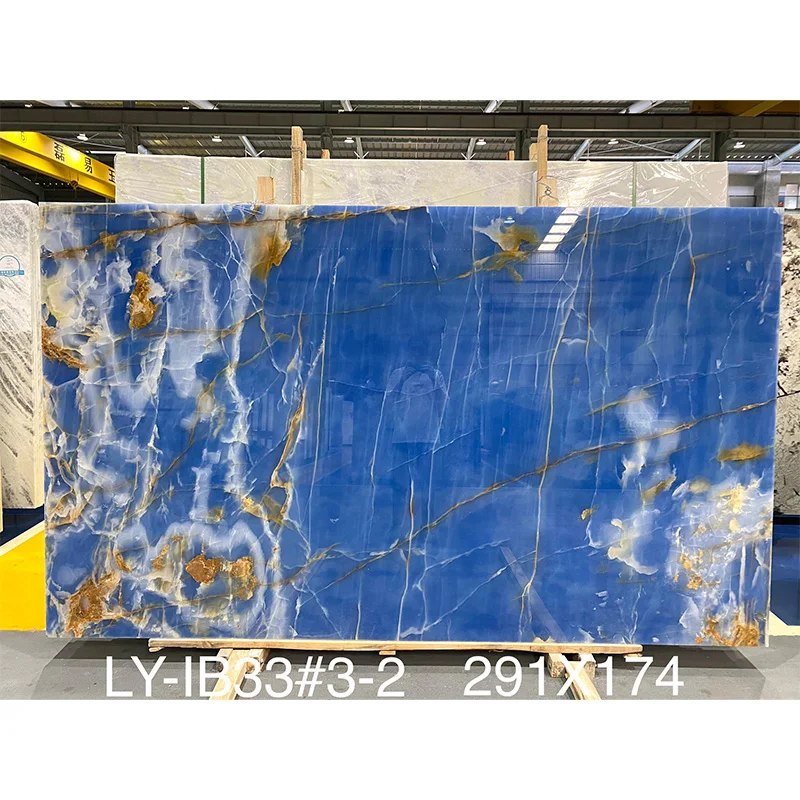 Natural Stone Blue Onyx Marble Blocks All Natural Stone Slabs Polished