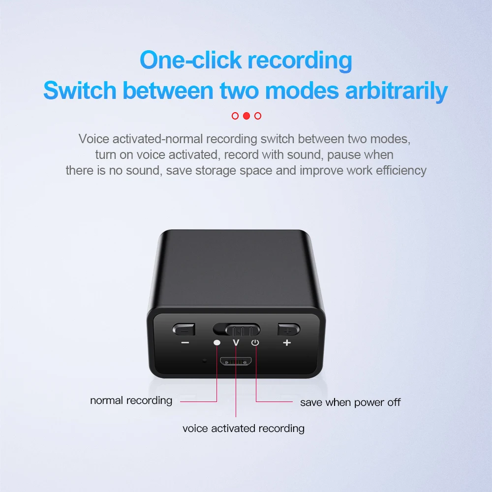 Mini Q65 Digital Voice Recorder Long Time 200 Hours Audio Sound Recorder in MP3 & WAV Format Small Digital Voice Recorder