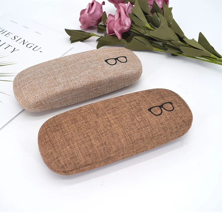 Wholesale Classic hard metal knit cloth eyeglasses cases silk screen logo glasses  case From m.