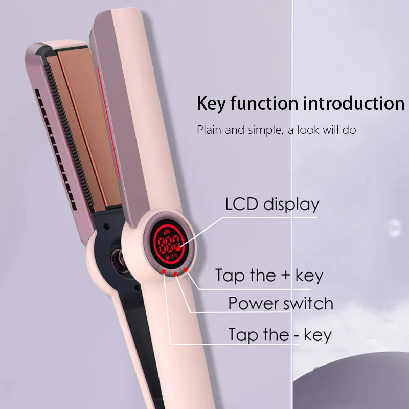 SMET Professional Ceramic Coating Infrared Ionic Flat Iron Hair Straightener LCD Digital Temperature Lockable Handle Household