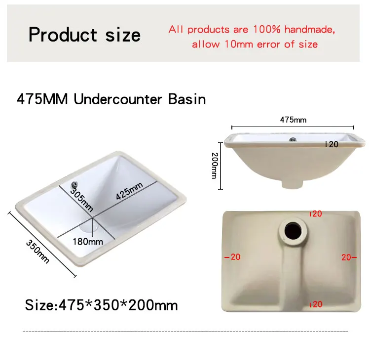 New Design Under Counter Vanity Basin Undermount Ceramic Bathroom ...