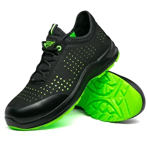 Lightweight Non-Slip Breathable Mesh Casual Safety Shoes Lace-Up Exported Labor Protection Widened Steel Toe MD Outsole