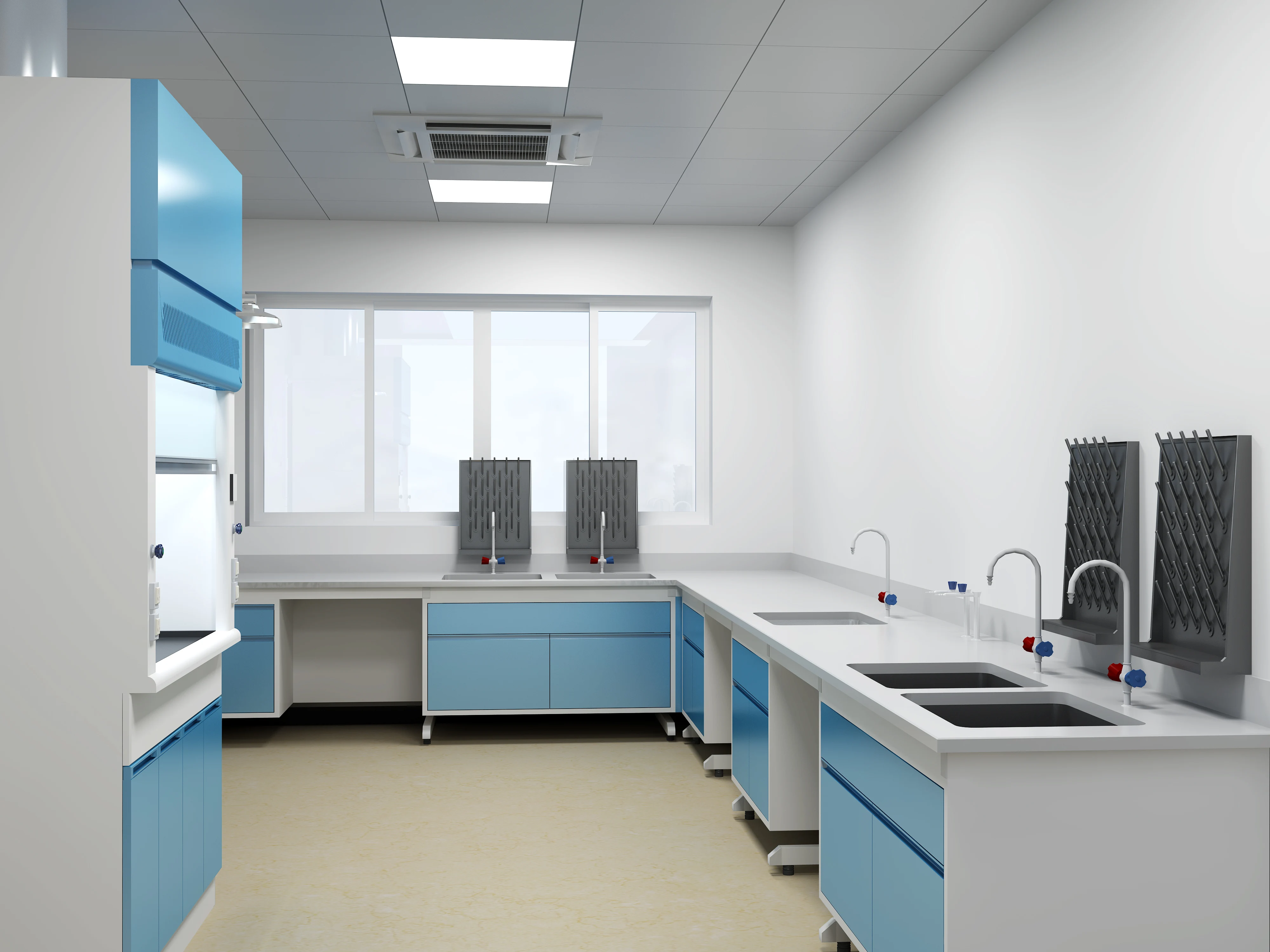 Science Lab Radiator Behind Work Top Medical Science School Pathology Laboratory Furniture Cabinets And ...