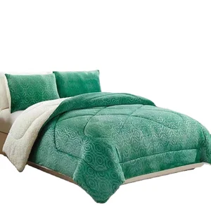 Luxury Bedspreads Set Polyester Sherpa Fleece Bedspread Super Soft Sherpa Fleece Quilt Set for Bedroom