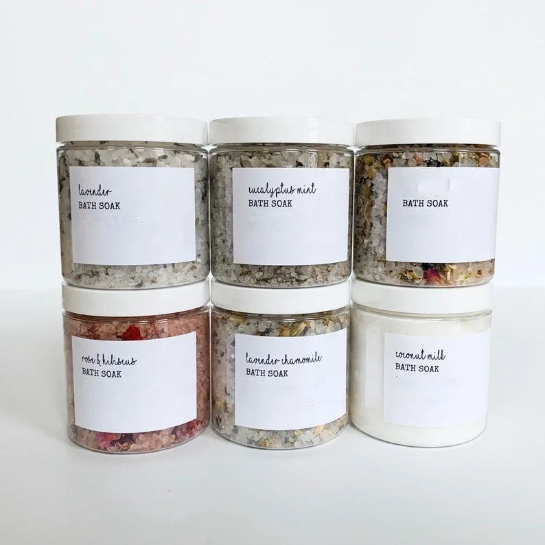 Private Label Himalaya Salt Bath Nourishing Joint Soother Body Relax Coconut Milk Sea Soak