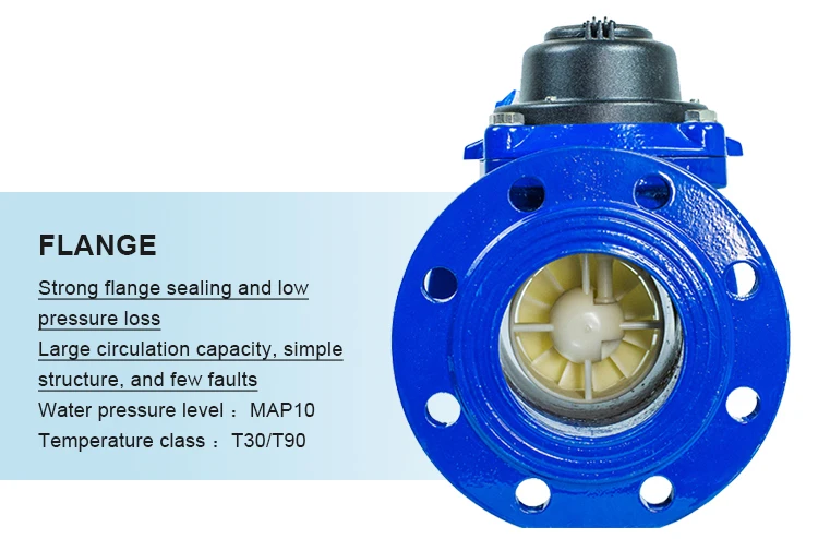 Mechanical helical vane type water flow meter Horizontal Woltmann Water Meter