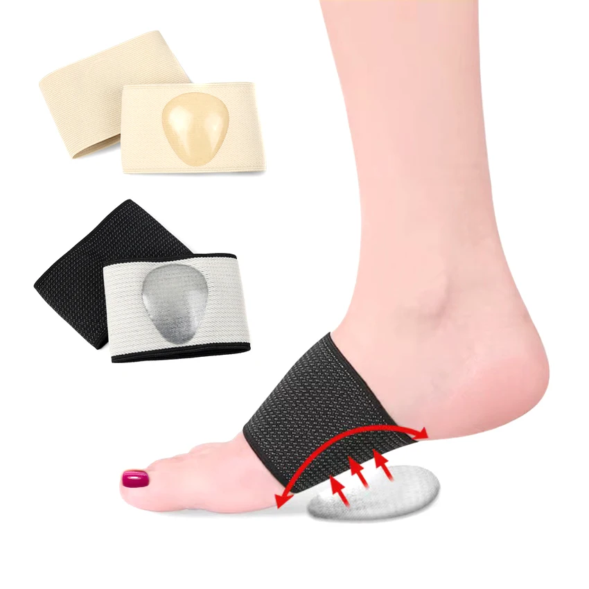 Manicotti Di Supporto Per Arco A Compressione, Bretelle Di Supporto Per Arco Imbottito Cuscinetti In Gel Per Sollievo Dal Dolore Del Piede Piatto Fascite Plantare Speroni Per Tallone - Foto 6