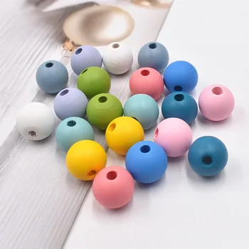 16MM 10pcs Diy Kids Jewelry Necklace Holiday Decoration Chinese cherry colorful Wood Beads