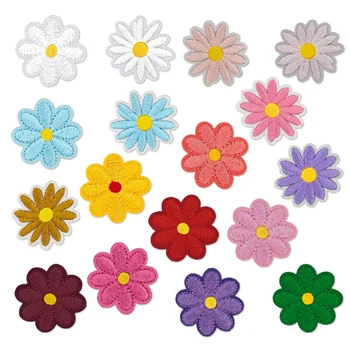 Flower - Embroidered Cloth Patches, Computer - Embroidered Clothing Accessories, Chrysanthemum Decorative Patches for Clothes.