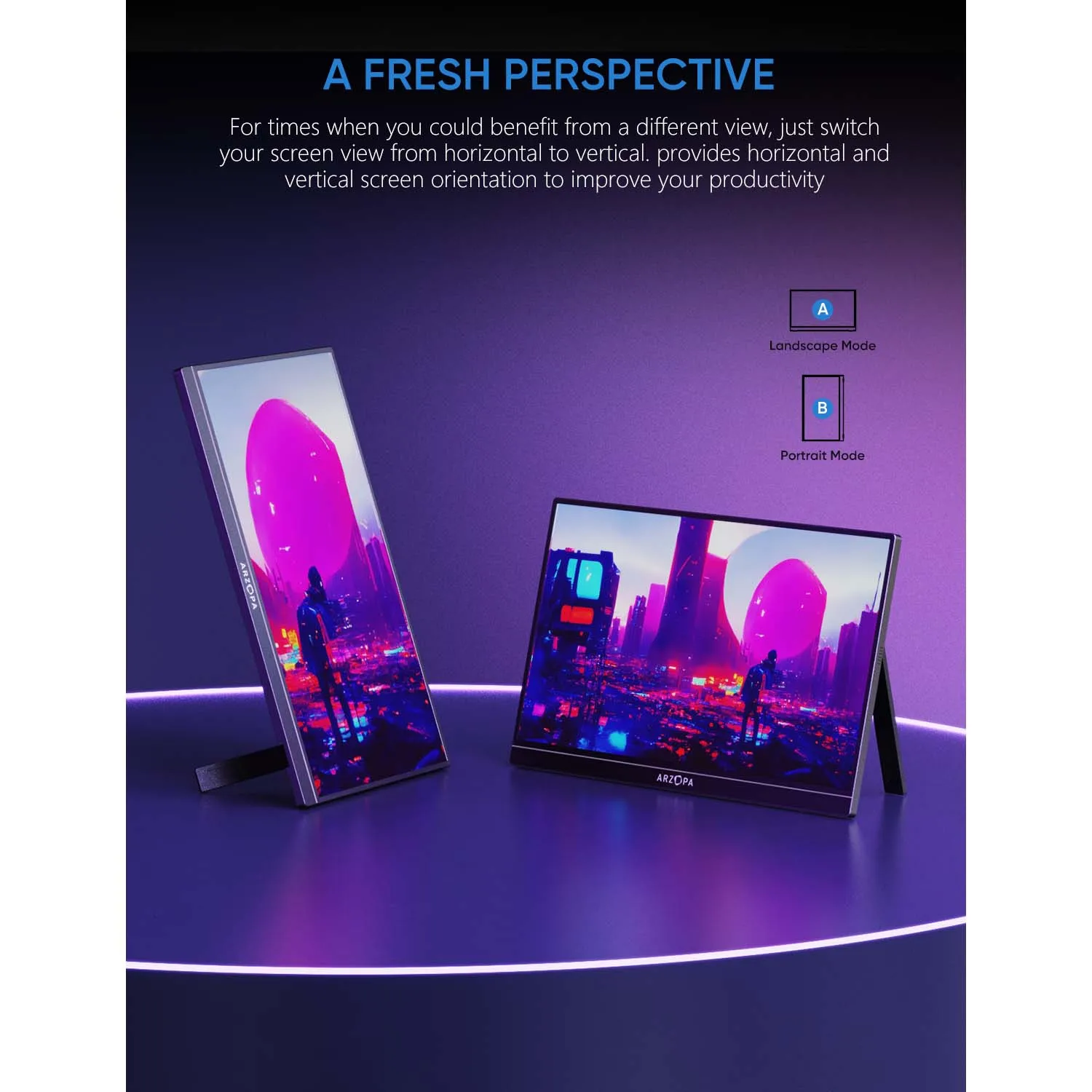 Arzopa 16.1 Inch 1080P 144hz Gaming Monitor - Portable & Bright