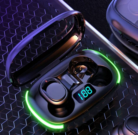 Lantronlife Y70 sport TWS Earphone Noise Cancelling Smart Digital Display RGB Breathing Light Gaming Wireless Charging Earbuds