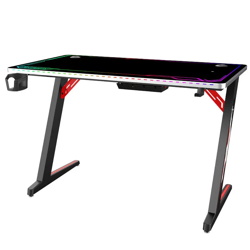 Easy Assemble Cheap Multifunctional Computer Desk Pc Gaming Table With Led