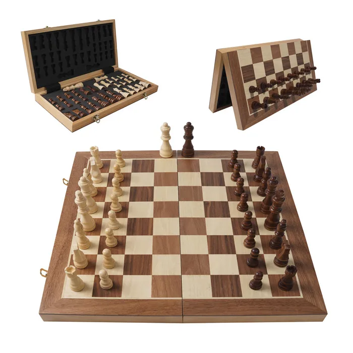 Handmade Standard Wooden Chess Set with Board Classic Game for All Genders for Children and Adults