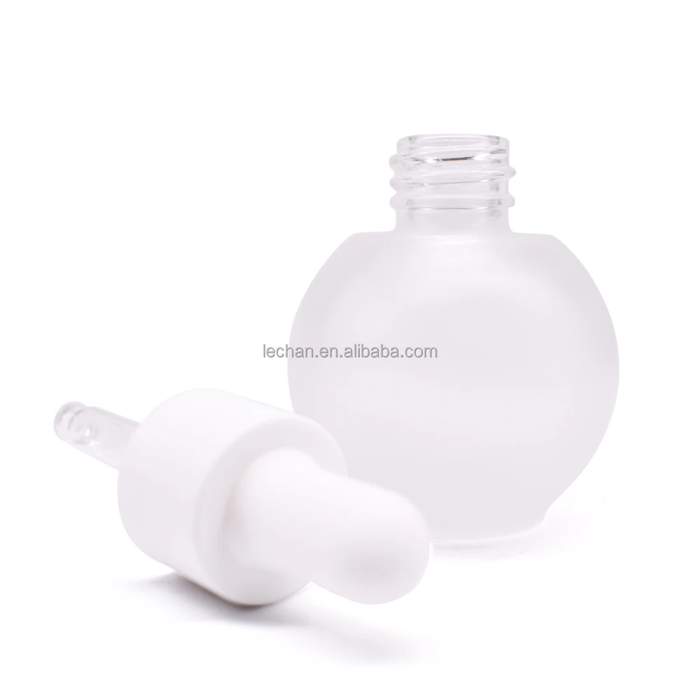 Lechan Clear Frosted Single Gourd Round Glass Dropper Bottles Suitable for Thinner Liquid