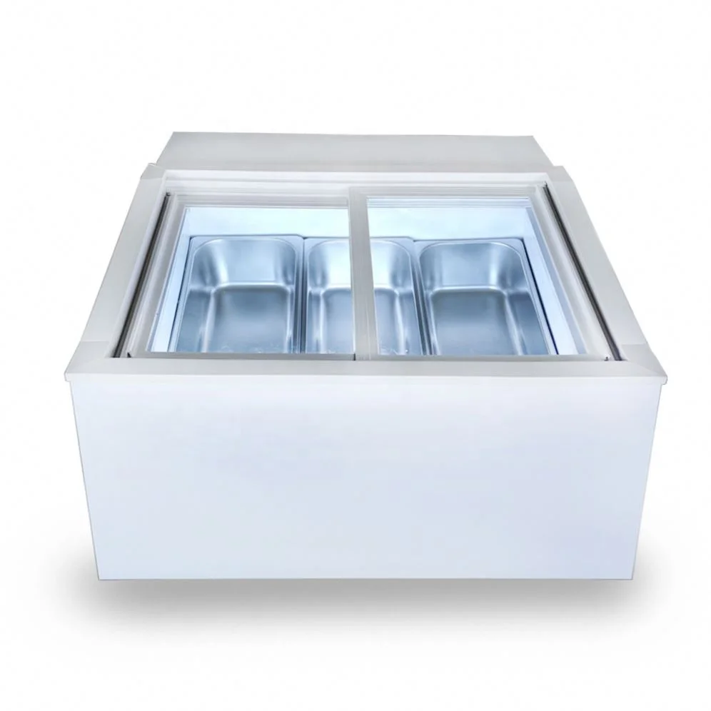 Put on Table Small Space Italy Ice Cream Display/Mini Glato Showcase/Ice Cream Freezer