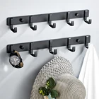 Wall Mounted Metal No Punching Wall Hook For Bathroom Black Hang Clothing Nordic Decorative Luxury Space