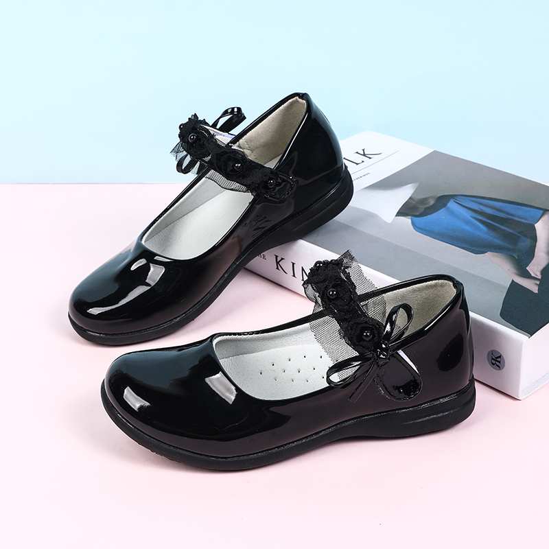 Новый дизайн мягкая резиновая детская школьная обувь принцессы кожаная для