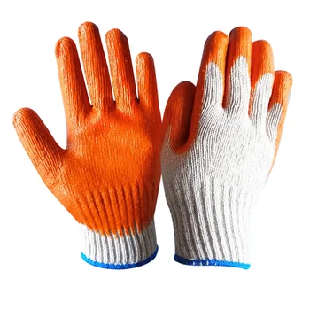 GR4021  7 gauge Cheap cotton knitted Latex coated rubber impregnated labor safety hand protective work gloves