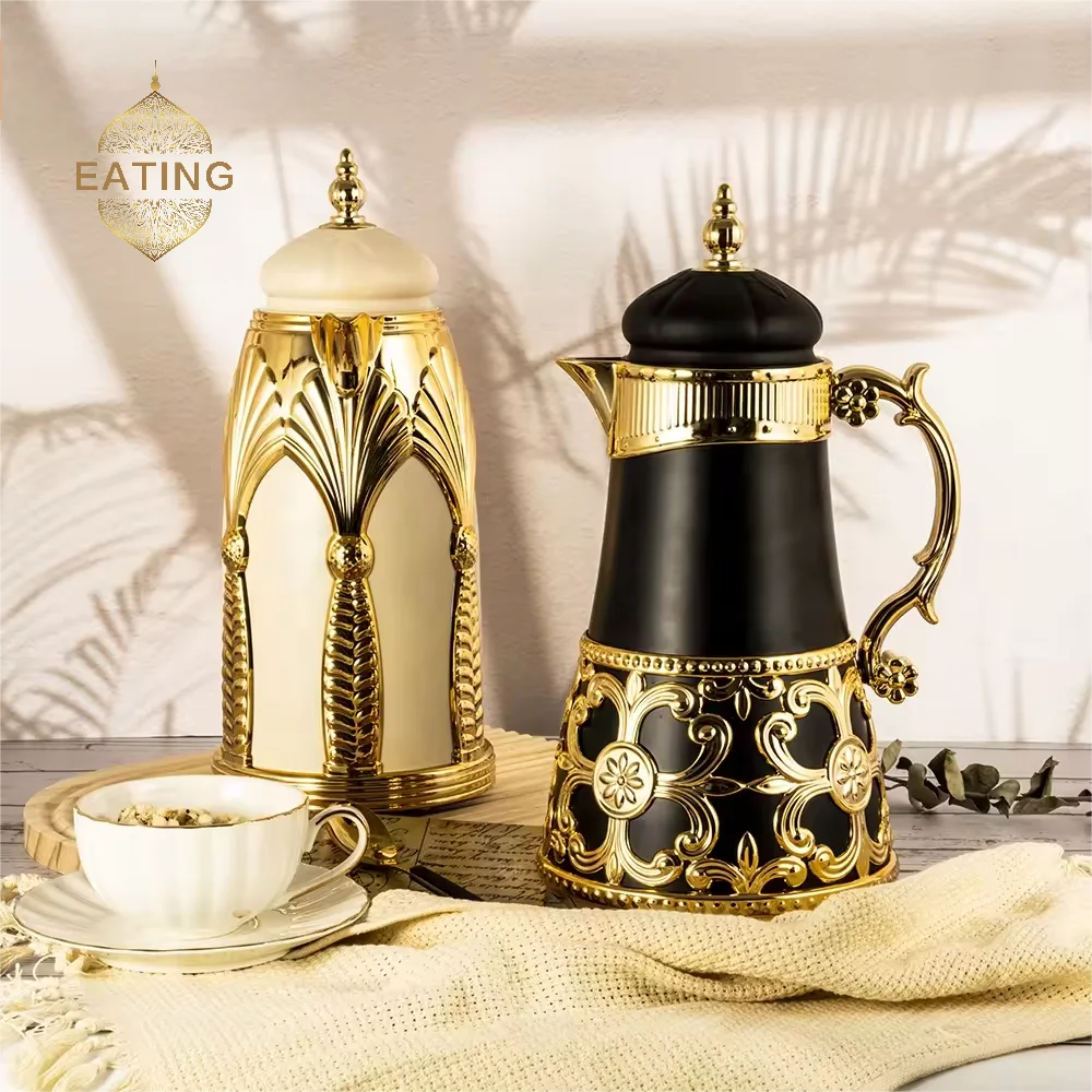 Elegante Fabrik Direkt Arabische Art Vakuum Flasche Royal Homeware Arabisch Marokko Luxus Art Kaffee Flasche Thermoskanne Kaffeekanne