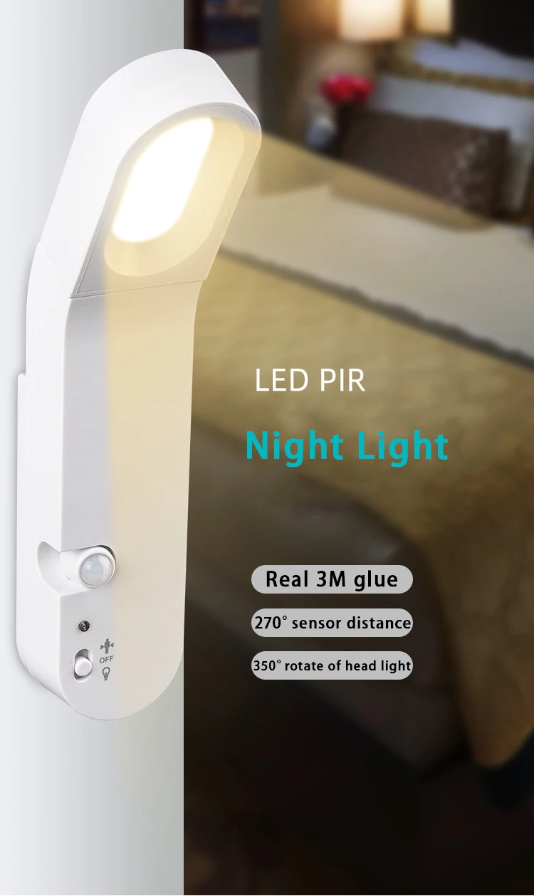 Modern Portable PIR Magnetic USB Rechargeable LED COB Night Light Motion Sensor Wardrobe Closet Cabinet lamp details