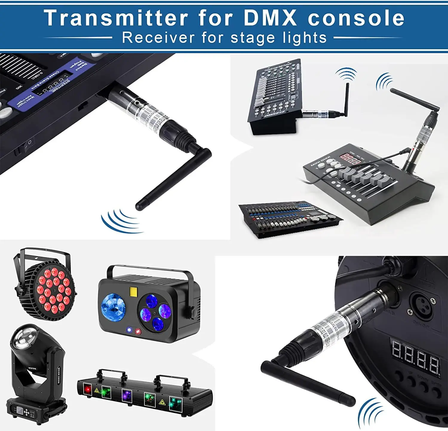 DMX512 Transceiver 2.4G XLR DJ Bar Lighting DMX Controller Console 