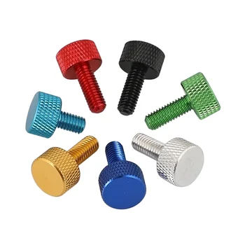 Hand-Tightened Knurled Screws Colorful Chassis Aluminum Screws M3 M4 M5 M6 M8 Large Flat Head Anti-Slip Screws
