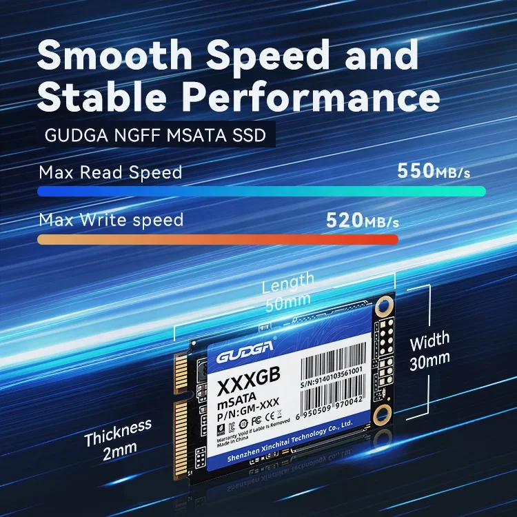 Cheap Small Fast Speed Internal Hard Drive 128GB 512 GB 1TB MSATA SSD