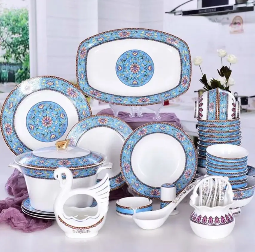 Dinner Set Custom or Standard China Wholesale 32 Pcs Gift Box Dinnerware Sets CLASSIC Party Ceramic Western Food Contact Safe