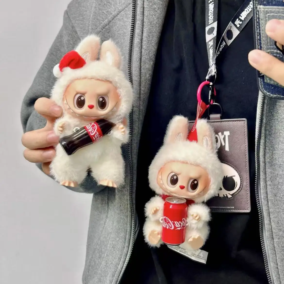 Coca Labubu Blind Box Keychain - Cute Unisex Plush Toys