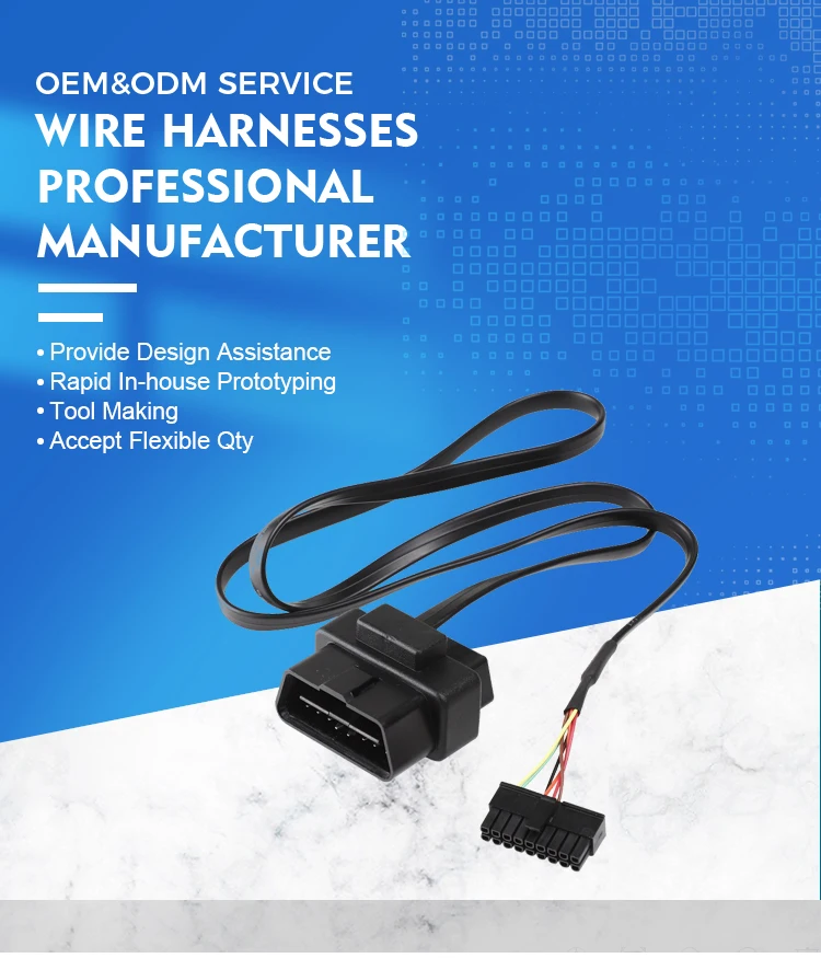 female to molex 18pin housing obd obd216pin t flat cable for obd2 fault code reading-2