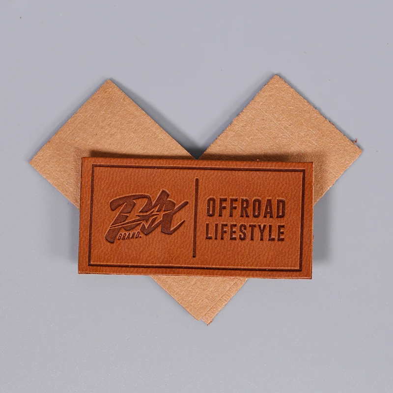 Custom Embossed PU Leather Patch Tags Soft Beach Mat Leather Badges Labels Shoes Leather Label
