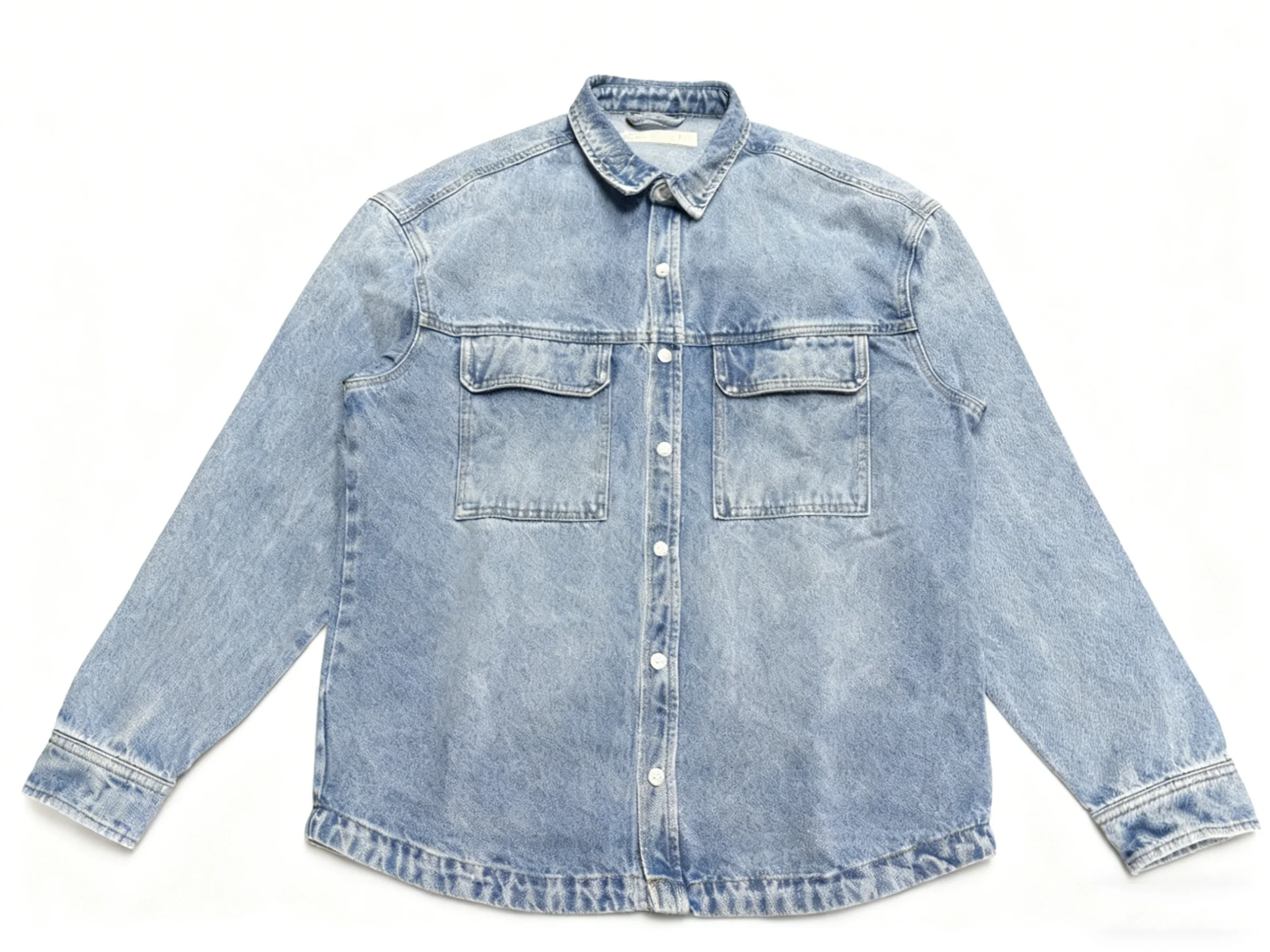 Men's Long-sleeved Shirt with Double Pockets