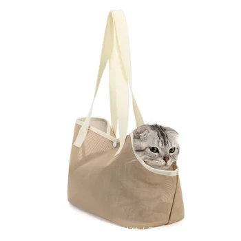 Factory Direct Large Capacity Cat Backpack Portable Breathable Pet Nylon Bag Zipper Fashionable Foldable Outing Crossbody Solid