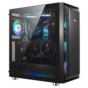 Sama W01 Custom Gaming Pc Case Usb3.0 Tempered Glass Mid Tower Atx Matx ...