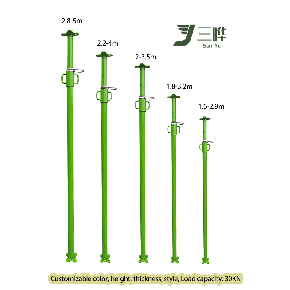 SANYE Italian Spanish Construction Scaffolding Tools Adjustable Light Weight Formwork Steel Props Jack for Slab Support