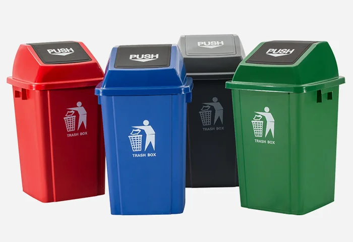 60l Recycled Plastic Dustbin With Push Lid - Buy Plastic Dustbin ...