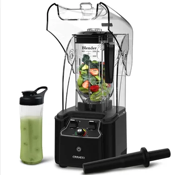 CRANDDI Commercial Quiet Blender, 2200 Watt Professional Countertop Blender  with BPA-FREE 80oz Pitcher, Built-in Pulse & 15-speeds Control, Smoothie