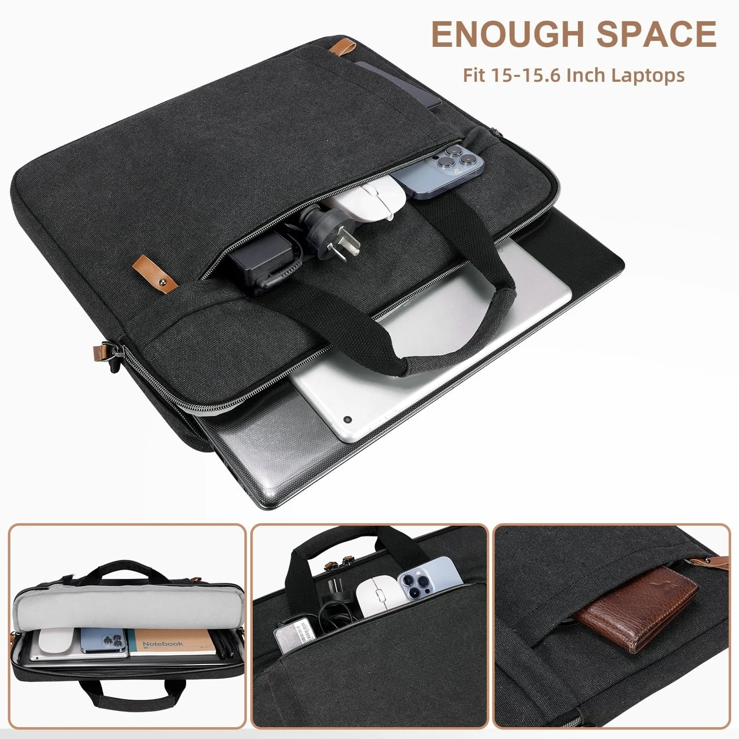 product black large travel shockproof portable handle laptop sleeve bag for 13inch 14 inch 156 inch865-29