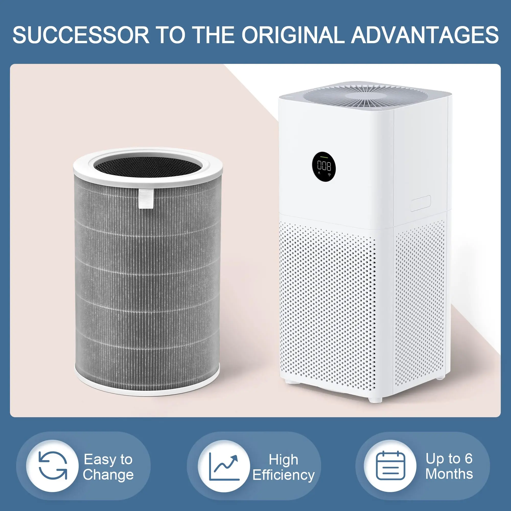 Per Xiaomi Purificatore D'aria Mi 2 2C 2H 2S 3 3C 3H Pro Purificatore D'aria Anti Batteri Sostuzione Filtro HEPA Al Carbonio - Foto 1