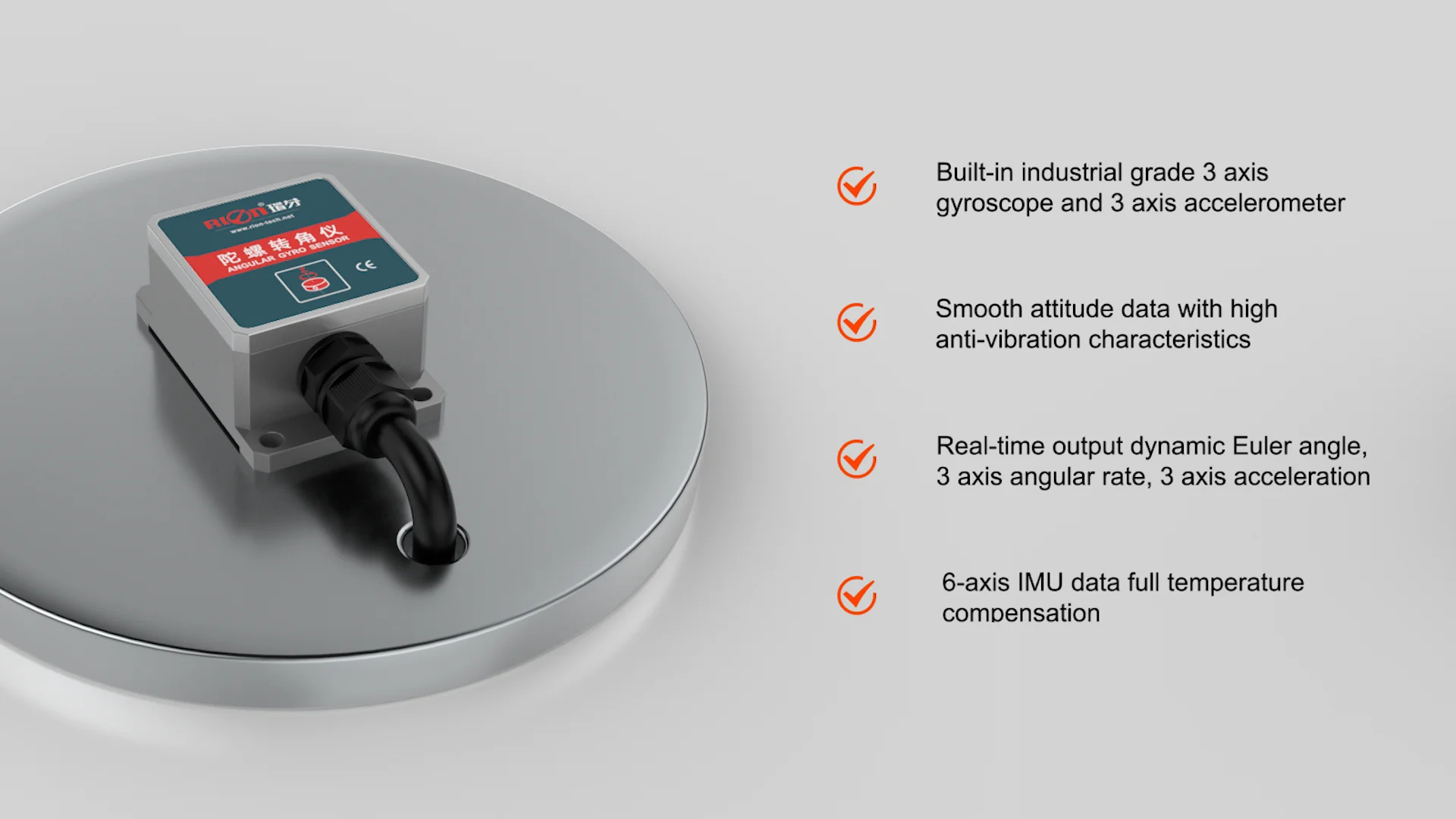 High Performance Gyro Compensated Angle Sensor For Gearbox,2 Axis Tilt