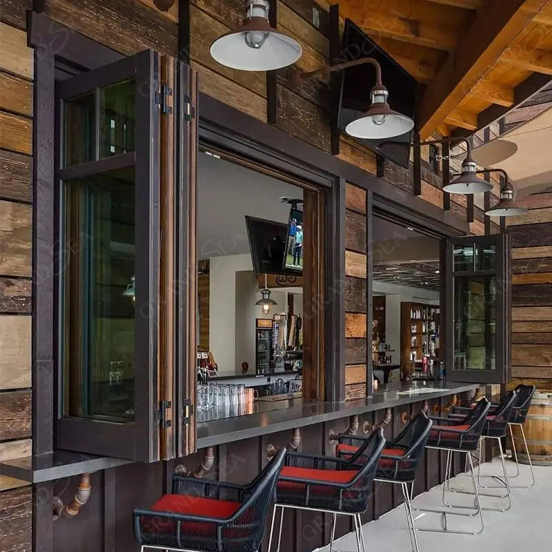 Open Sliding Window Aluminum Alloy Material Folding Casement Windows for  Kitchen and bar - Main Image