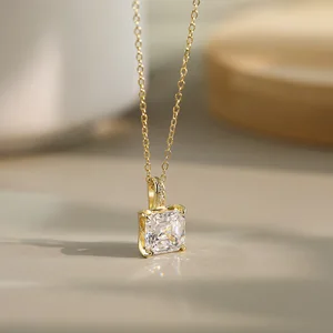 Shangda June LZN's Trendy S925 Premium Sterling Silver Pendant 8A Zircon Luxury Flash Zirconium for Anniversaries  Gold