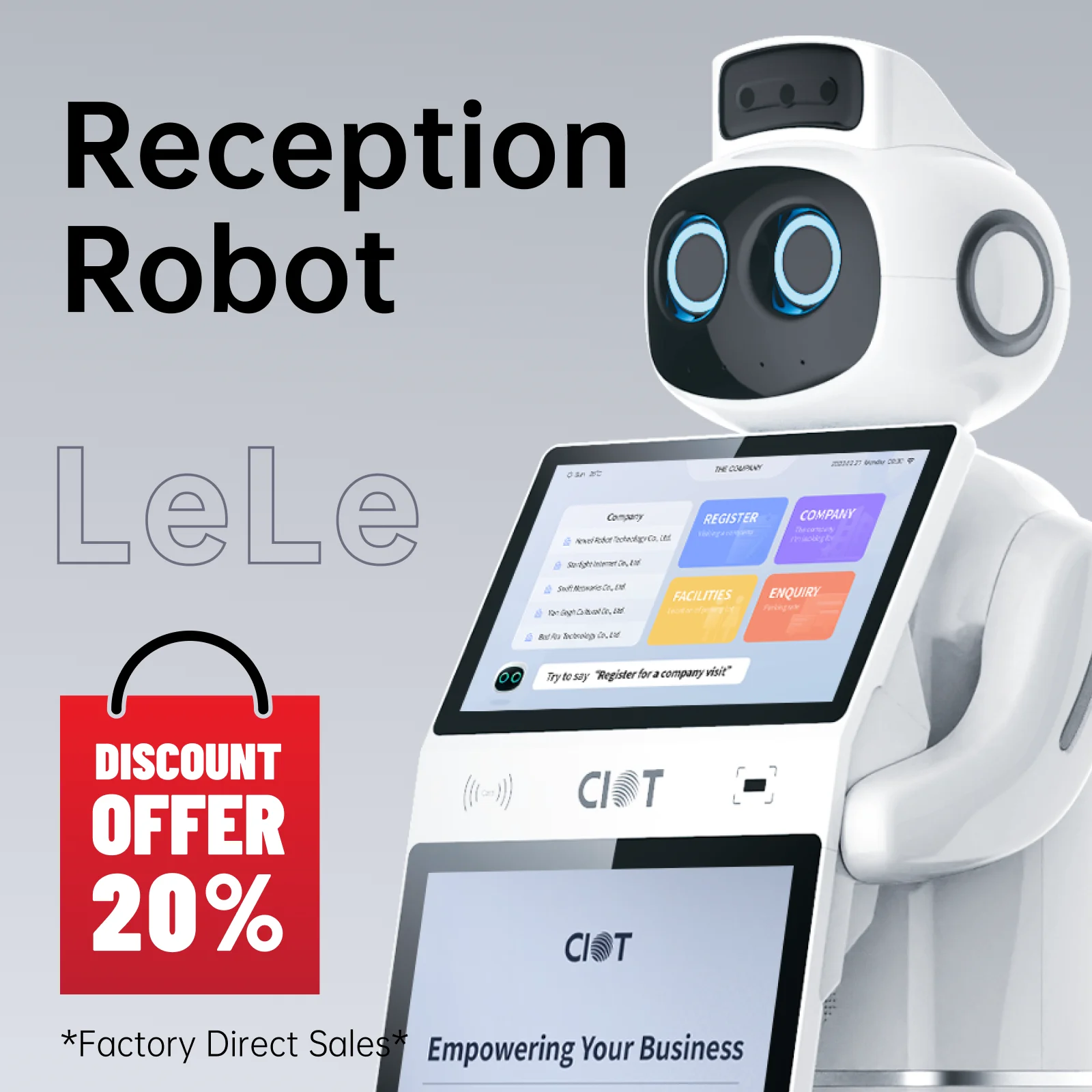 Artificial Intelligent Reception Robot Thermal Imaging Facial Recognition Robot